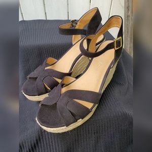 Wedge heel espadrille sandals, Size 10--NWOT